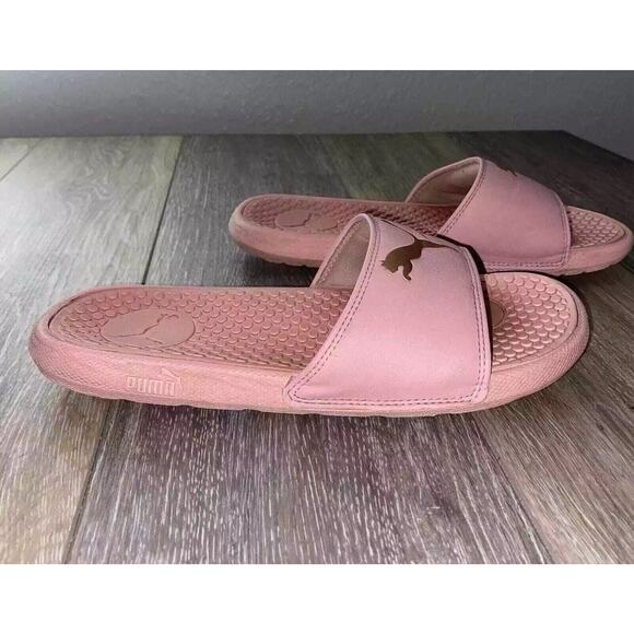 Puma Women's US Size 6 Cool Cat Cloud Pink Rose Gold Slides Slipper Shoes - Picture 1 of 11